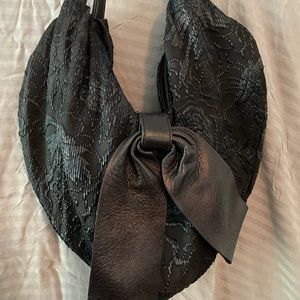 Stylish black embroidered bag